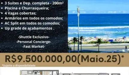 Cobertura de luxo à venda na Barra da Tijuca com 3 quartos, 3 suítes e 200,04 m² de área. Venha conferir!