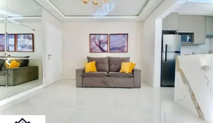 APARTAMENTO DE 2 QUARTOS (1 SUITE), SALA INTEGRADA COM ESPAÇO GOURMET E 2 VAGAS COBERTAS