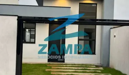 CASA MODERNA COM 3 QUARTOS (1 SUITE), VARANDA GOURMET E 2 VAGAS COBERTAS NO JD MARAMBAIA