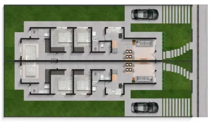 Casa Geminada  Térrea com 3 Quartos e  1 suite