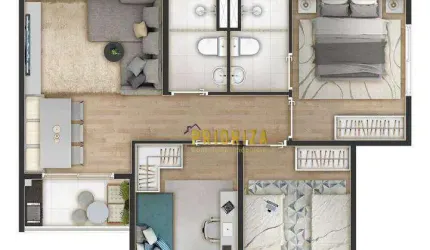 Apartamento com 3 dormitórios à venda, 60 m² por R$ 395.371,23 - Mirage São Paulo - Sorocaba/SP
