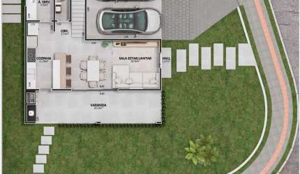 Casa em construção com 3 suítes, 2 vagas no bairro Cachoeira do Bom Jesus em Florianópolis