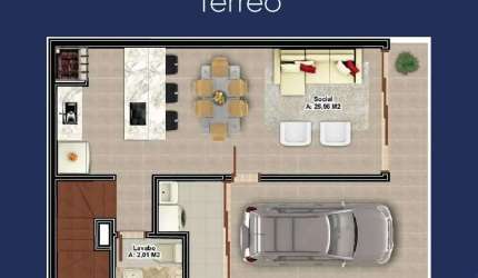 Casa com 2 suítes, 1 vaga de garagem e 90 m² privativos no Bairro Panorâmico - Garopaba/SC