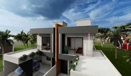 Casa Em Construção Com 3 Suítes e 2 Vagas Em Loteamento Alameda Rio Vermelho em Florianópolis