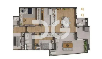 Apartamento à venda em Paulínia, Morumbi, com 3 quartos, com 83.75 m², Amati Condomínio Clube