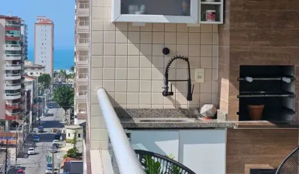 Apartamento 3 dormitórios decorado no bairro Guilhermina em Praia Grande S.P.