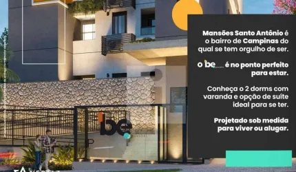Apartamento com 2 dormitórios à venda, 43 m² por R$ 388.900 - MANSÕES SANTO ANTÔNIO - Campinas/SP