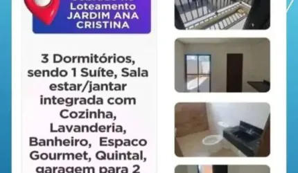 ✅ Sobrado em via pública com 3 dormitórios , sendo 1 com suíte -