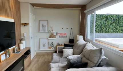 Cobertura com 2 dorm,1 suíte,  Escritório, Área Gourmet , churrasqueira , Ofurô ,  110 metros  Vila Gea