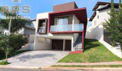 Casa no Condomínio Terras de Atibaia I . Área construída : 178 m²  Imóvel com 03  suites,  Sala 2 ambientes, sacada de frente, piscina .