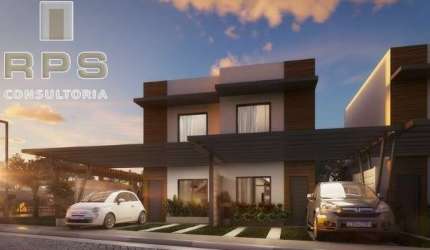 Casa em Condominio em Bom Jesus dos Perdoões , sobrado com 02 dormitórios sendo 01 suite , sala e cozinha integradas , 02 vagas e quintal com 69 m²