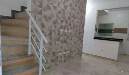 Sobrado com 2 quartos - parcelamento direto - à venda, 54 m² por R$ 350.000 - Guilhermina - Praia Grande/SP