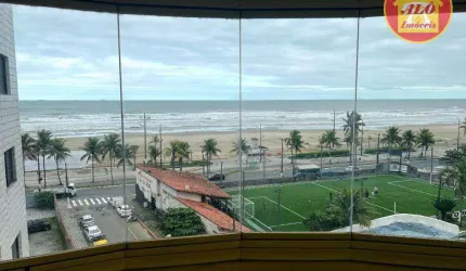 Apartamento vista mar com 3 quartos à venda, 138 m² por R$ 875.000 - Aviação - Praia Grande/SP