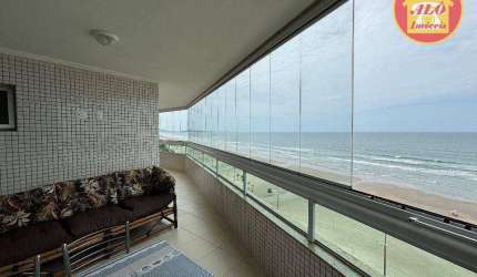 Apartamento frente mar com 3 quartos à venda, 151 m² por R$ 1.300.000 - Caiara - Praia Grande/SP