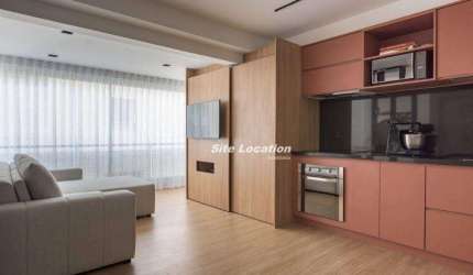 108068 Cobertura duplex totalmente mobiliada, sala, 1 suite, 2 banheiros, cozinha integrada, equipada
