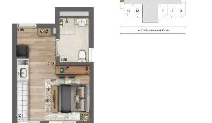 116549 - Studio a 400m² da estação Brooklin.