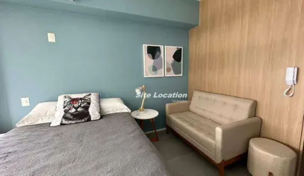 108067 Belíssimo Stúdio Mobiliado com Varanda em Condomínio com Lazer completo