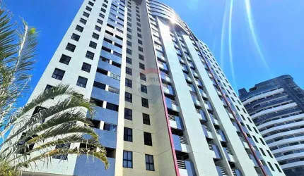 Apt no Paradise Flat em Ponta Negra c/ 54 m², mobiliado, 2 dorms., linda vista para o mar