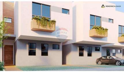 Casas duplex à venda Condomínio Belo Jardim com 91 m2  e 3 quartos à partir de R$ 499 mil - Neópolis, Natal/RN