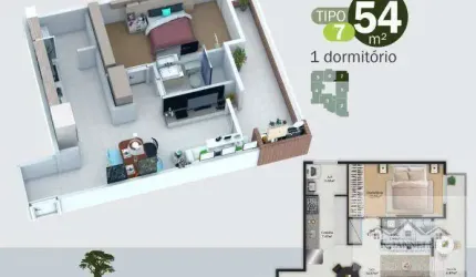 More na Beira do Mar! Apartamento Novo com 1 Dormitório e Lazer Completo