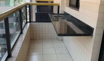 Apartamento Flat com Varanda 400m praia Boqueirão - R$ 408.000