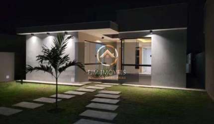 FJM Imóveis vende: Casa de fino acabamento em Itaipuaçu - 3 Quartos, 1 Suíte, 99m² - R$ 620.000