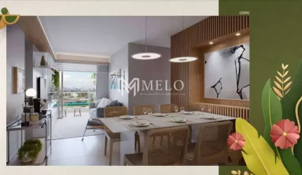 Parque das Palmeiras- 56,15m²,com 2 ou 3 quartos (01 suíte), sala, cozinha, varanda, wc.