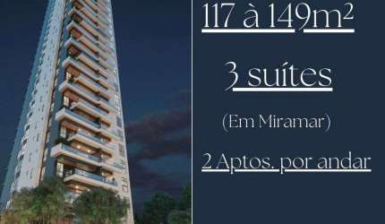 ARVOREDO - Aptos. c/ 03 suítes de 117 a 149m² em Miramar, João Pessoa/PB