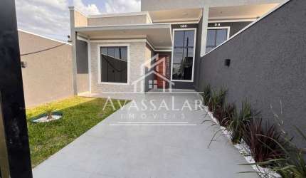 Casa com 03 quartos, Eucaliptos, FAZENDA RIO GRANDE - PR com excelente acabamento.