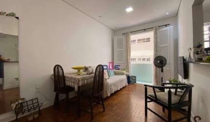 Apartamento com 2 dormitórios com varanda  a 1 quadra da praia, elevador  à venda, 79 m² por R$ 403.000,00- Boqueirão - Santos/SP
