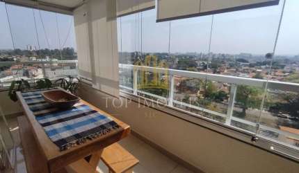 Lindo apartamento no Jd Satelite com 3 dormitorios, suite e uma maravilhosa varanda goumert com churrasqueira a carvao e uma deslubrante vista livre
