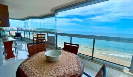 Apartamento 4 suítes à venda de frente para o Mar da Praia do Morro, Guarapari ES - lazer completo