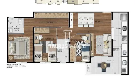 Apartamento 3 quartos, 75 m², à venda por R$714.000