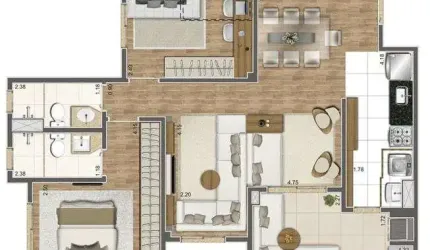 Apartamento à Venda no Condomínio Living Elegance, Botafogo, Campinas - SP