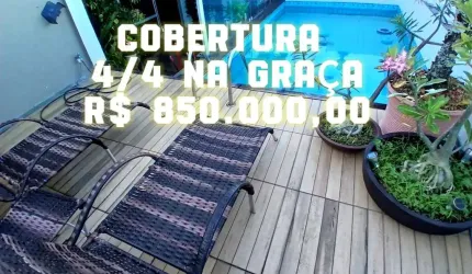 Cobertura Duplex Exclusiva na Graça: Seu Paraíso Particular! Venha conhecer essa incrível cobertura de 4 quartos, 2 suítes, com piscina, deck e área gourmet!
