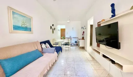 Apartamento com vista do mar, 2 dormitórios à venda, 80 m² por R$ 450.000 - Pitangueiras - Guarujá/SP