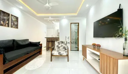Apartamento com 1 dormitório para alugar, 55 m² por R$ 3.200/mês - Pitangueiras - Guarujá/SP