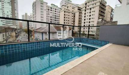 Casa Sobreposta Alta Duplex no Embaré - 3 suítes, lazer exclusivo e vista para o mar