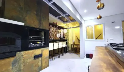 Sobrado à venda em Santo André-SP, bairro Campestre: 3 quartos, 3 suítes, 1 sala, 1 banheiro, 4 vagas de garagem, 149m².