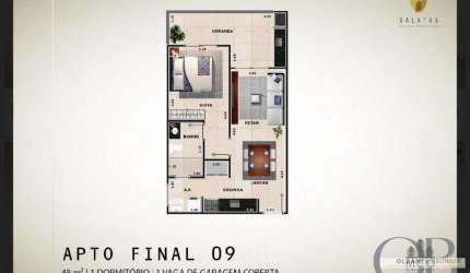 APARTAMENTO COM 1 DORMITÓRIO NO CENTRO.
