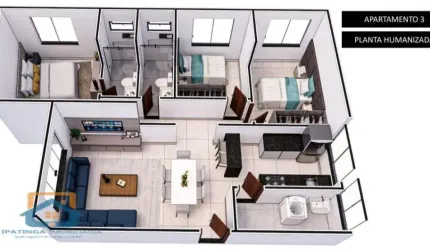 Apartamento de 3 quartos e 1 vaga de garagem no Residencial Bethania