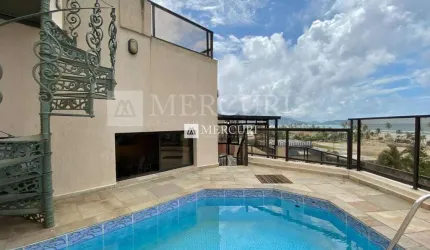 Cobertura com Vista para o Mar e Piscina com 4 quartos (2 suítes) à venda, 214 m² por R$ 1.200.000 - Enseada - Guarujá/SP - Imobiliária Mercuri