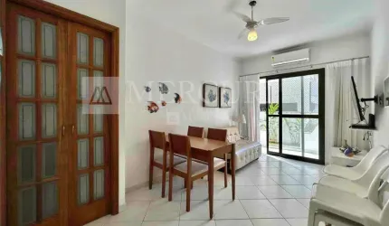 Apartamento no Guarujá, Enseada, Sacada, 1 Suíte e Mobiliado.