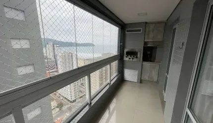 Apartamento com varanda gourmet vista mar á venda no Boqueirão na Praia Grande