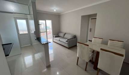 Apartamento mobiliado com varanda gourmet com 1 dormitório à venda, 43 m² por R$ 315.000 - Mirim - Praia Grande/SP