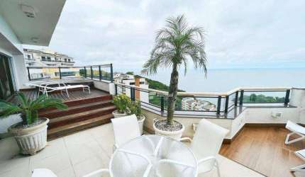 Cobertura com 4 dormitórios à venda, 253 m² por R$ 3.500.000,00 - Morro Sorocotuba - Guarujá/SP