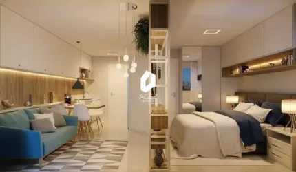 Apartamento com 01 quarto suíte e terraço no Portão