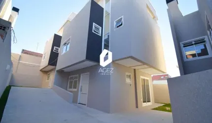 Sobrado novo, com 03 quartos 01 suíte e terraço amplo com churrasqueira e banhei