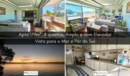 Apto 179m², 4 quartos, Amplo, com Elevador, Vista livre para o mar e Pôr do Sol. Ilha do Governador/Moneró - RJ