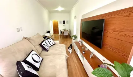 Apartamento à Venda na Vila Mathias em Santos-SP: 2 Quartos, 1 Suíte, 1 Sala, 3 Banheiros, 1 Vaga de Garagem, 89m² de Área